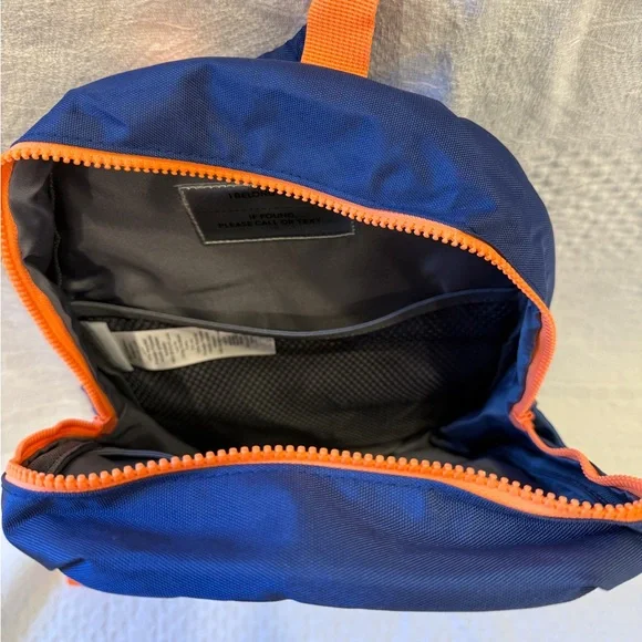 Pottery Barn Kids NWT Astor Collection Small Backpack Blue Navy & Orange - Picture 5 of 5
